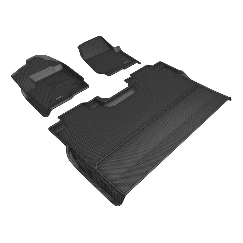 Ford F-450 Supercrew Floor Mat Set - Front + Rear - 3D MAXpider - Kagu - Black - `17-`26